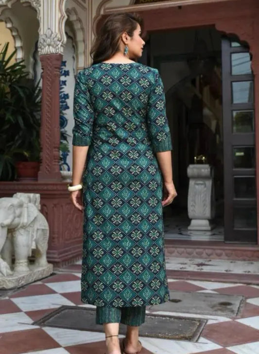 Cotton kurti pant and dupatta set