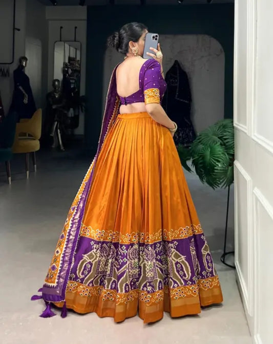 Foil print lehenga