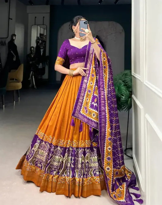 Foil print lehenga